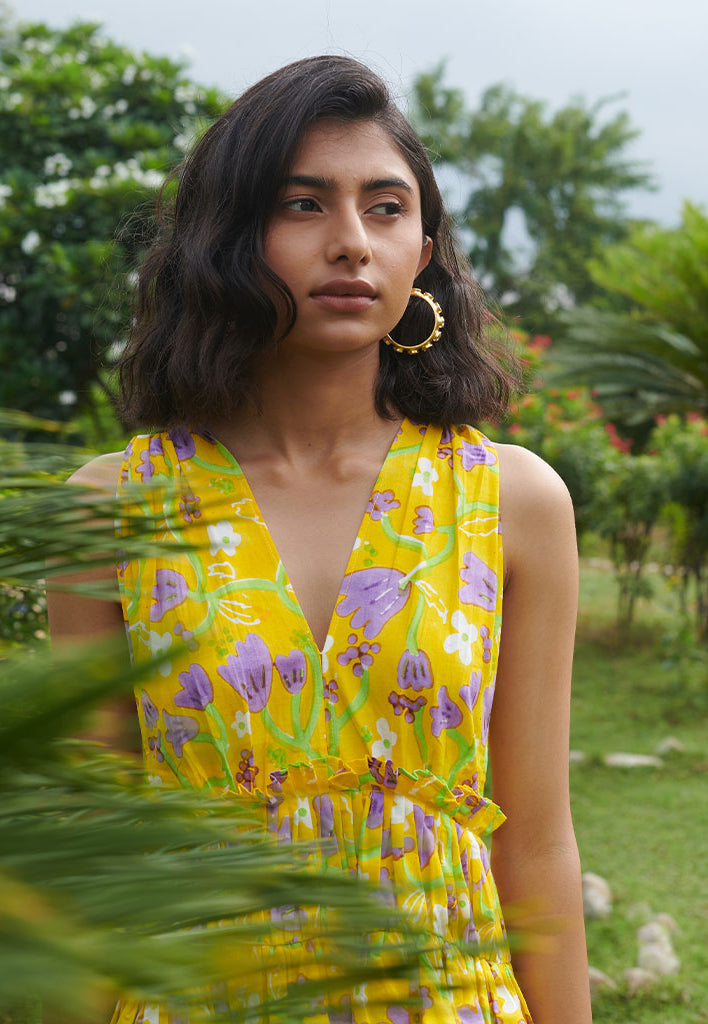 Le Lemon Fleur Babydoll Dress DRESSES Khajoor