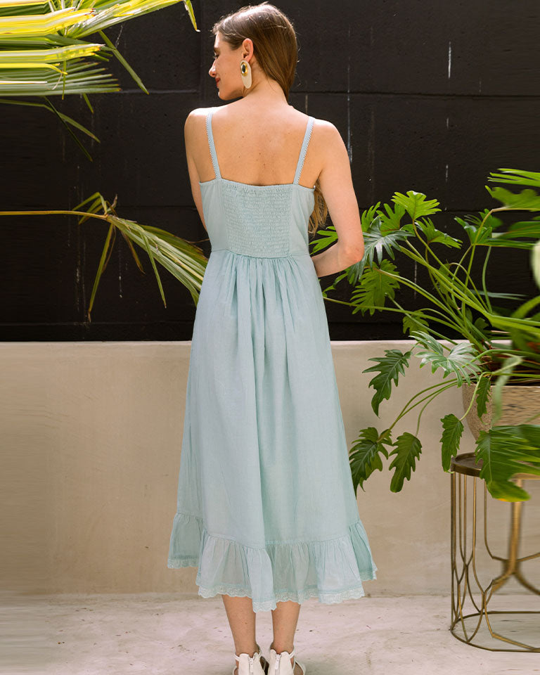 Aqua Cottage Dress DRESSES Em and Shi