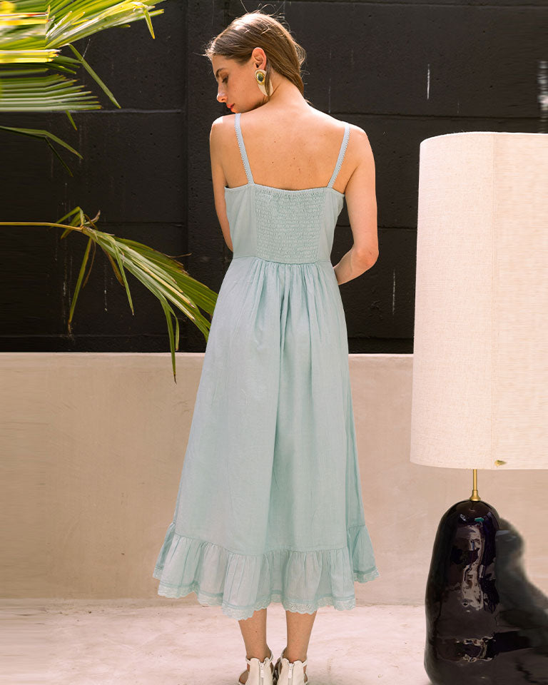 Aqua Cottage Dress DRESSES Em and Shi