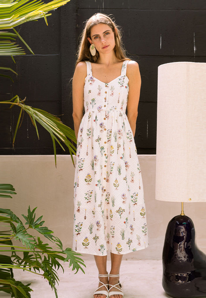 Healing Herbs Button Down Dress DRESSES Em and Shi