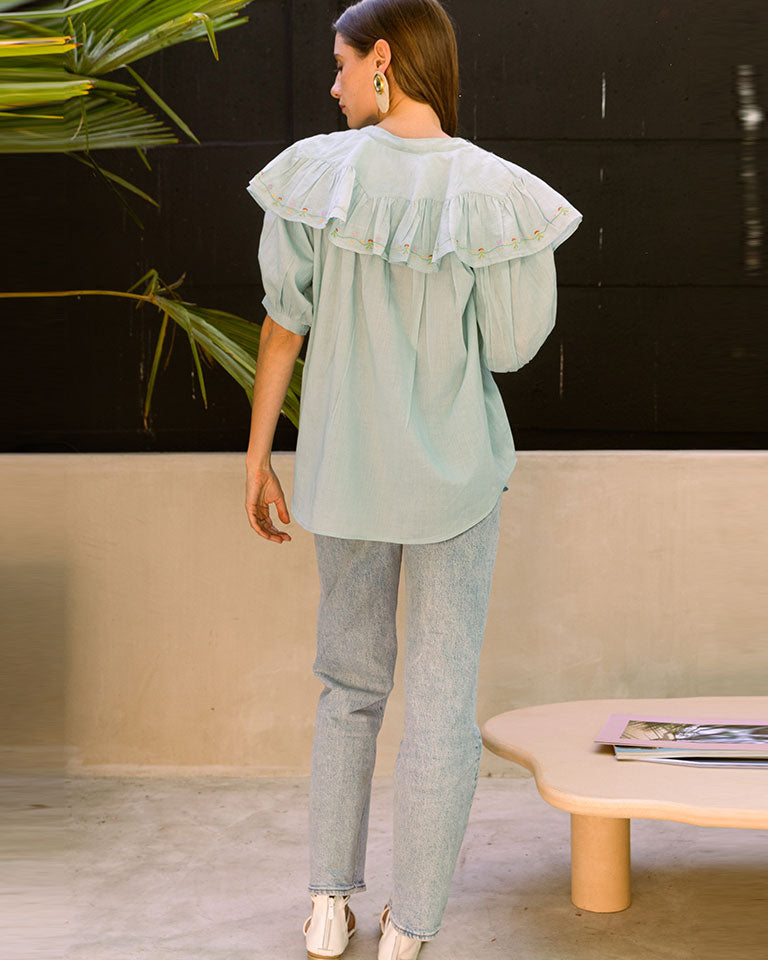 Aqua Cottage Top TOPS Em and Shi