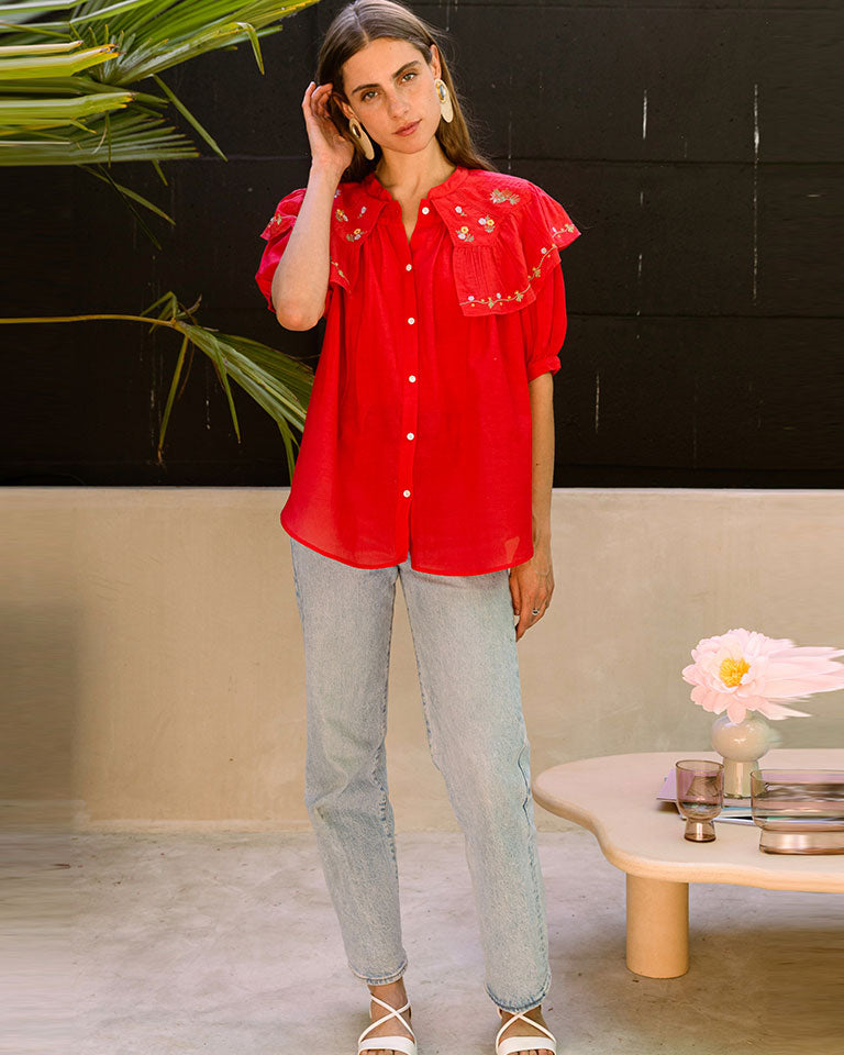 Rose Cottage Shirt TOPS Em and Shi