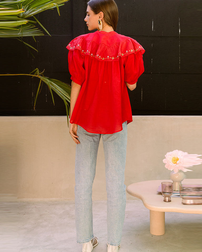 Rose Cottage Shirt TOPS Em and Shi