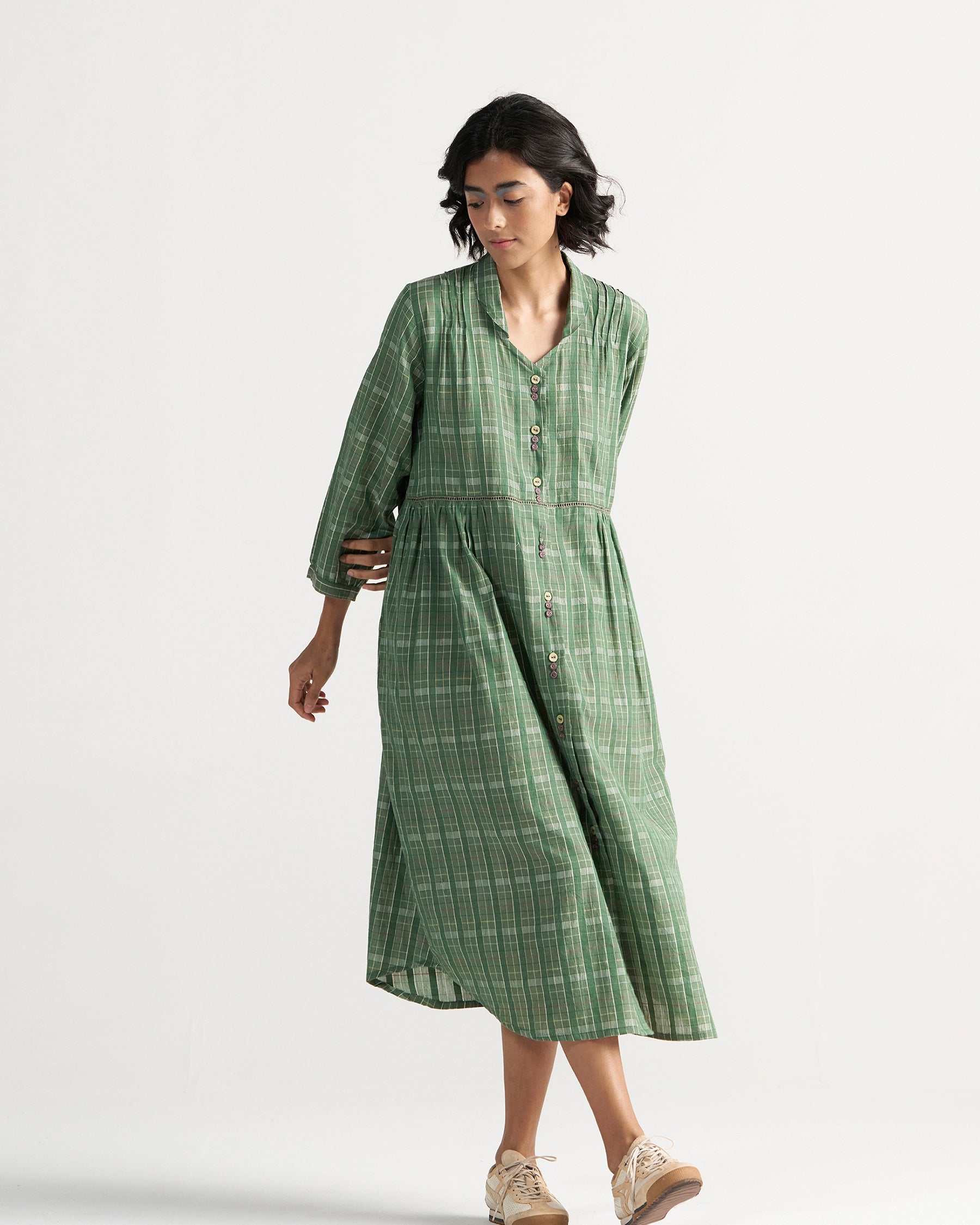 Table For Two Garden Green Dress DRESSES IKKIVI