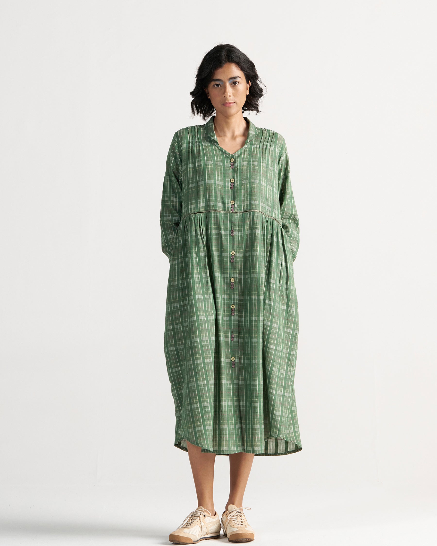 Table For Two Garden Green Dress DRESSES IKKIVI