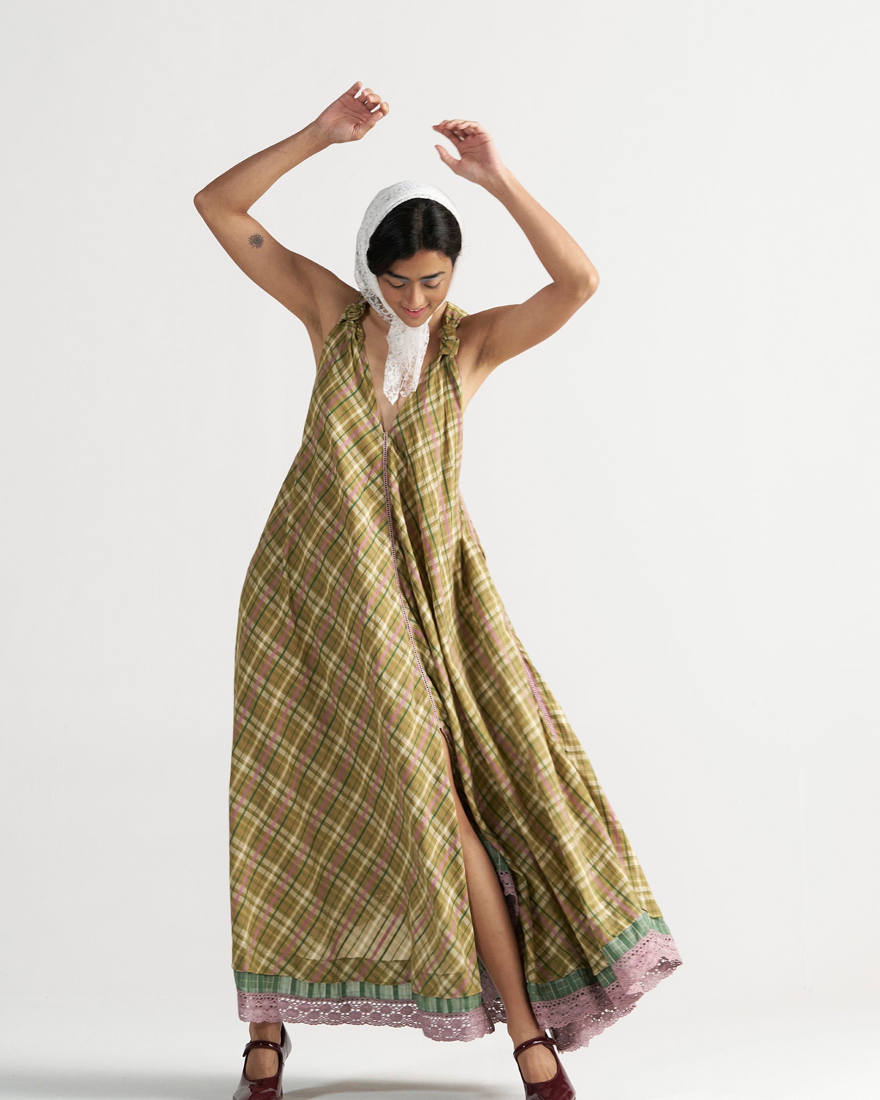 Madeleine Picnic Yellow Maxi Dress DRESSES IKKIVI