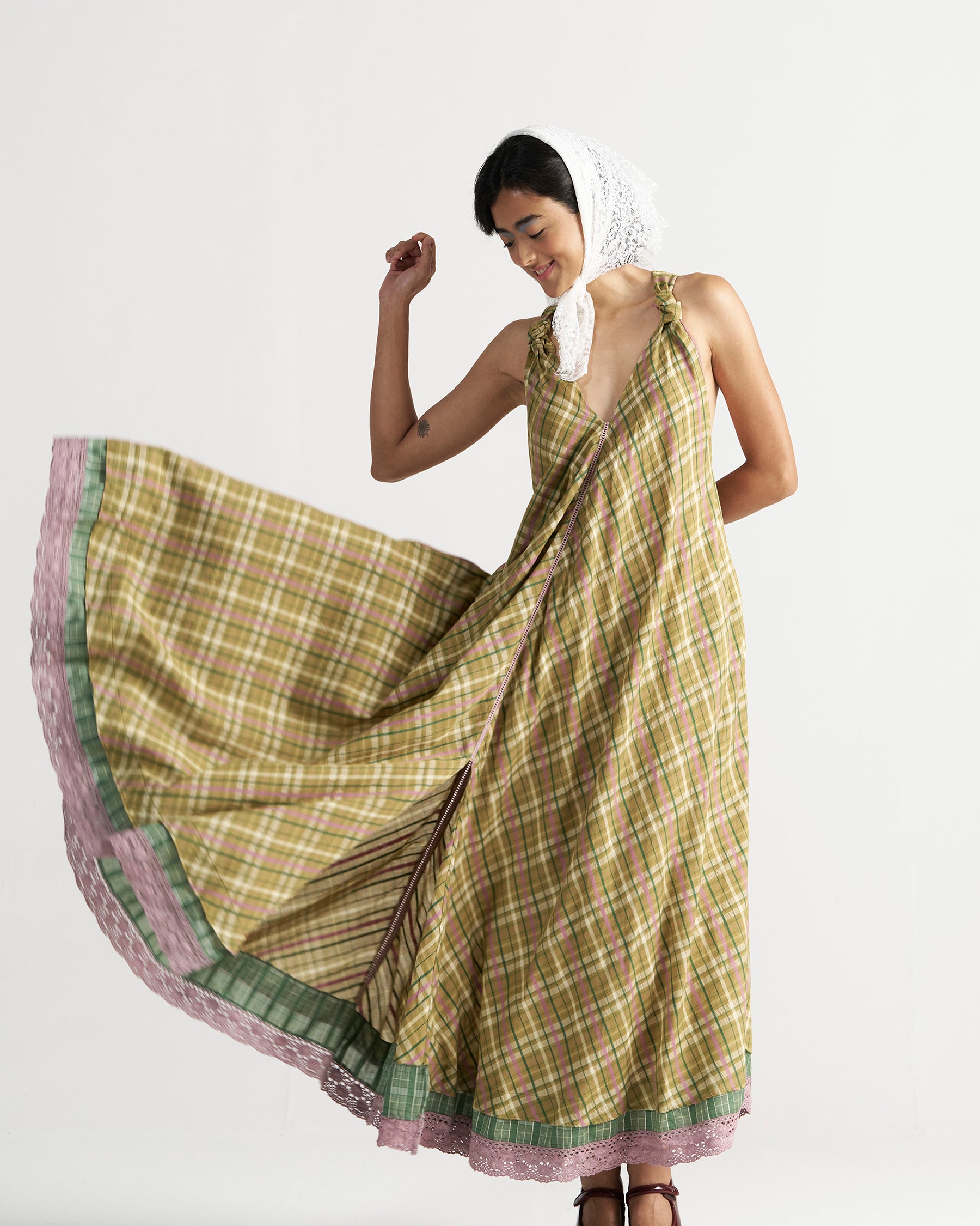 Madeleine Picnic Yellow Maxi Dress DRESSES IKKIVI