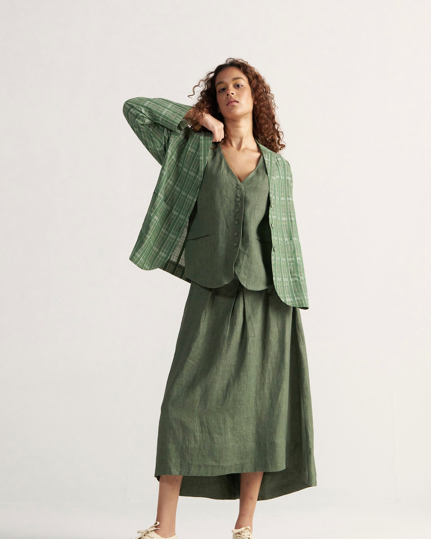 Tea Room Garden Green Blazer JACKETS IKKIVI