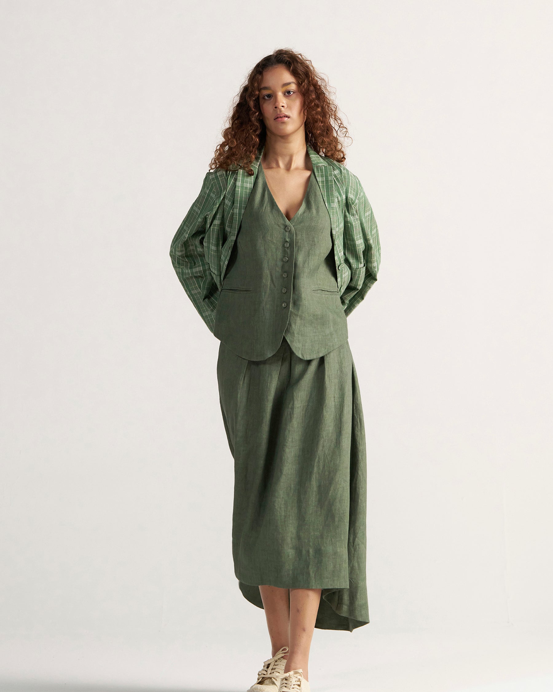 Tea Room Garden Green Blazer JACKETS IKKIVI