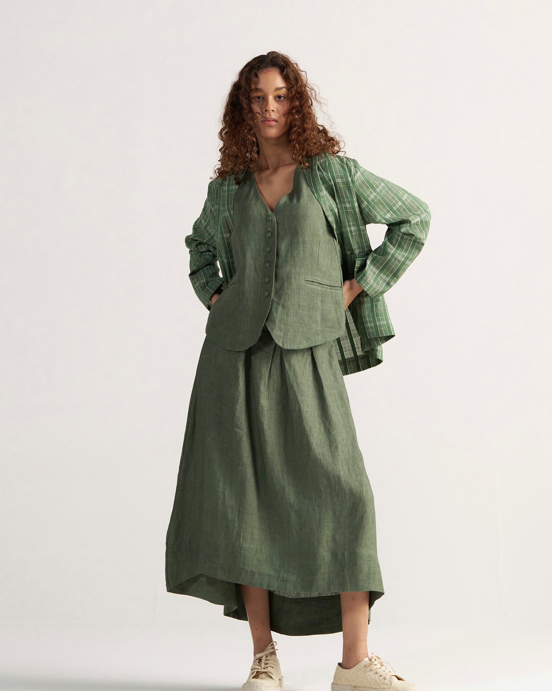 Tea Room Garden Green Blazer JACKETS IKKIVI