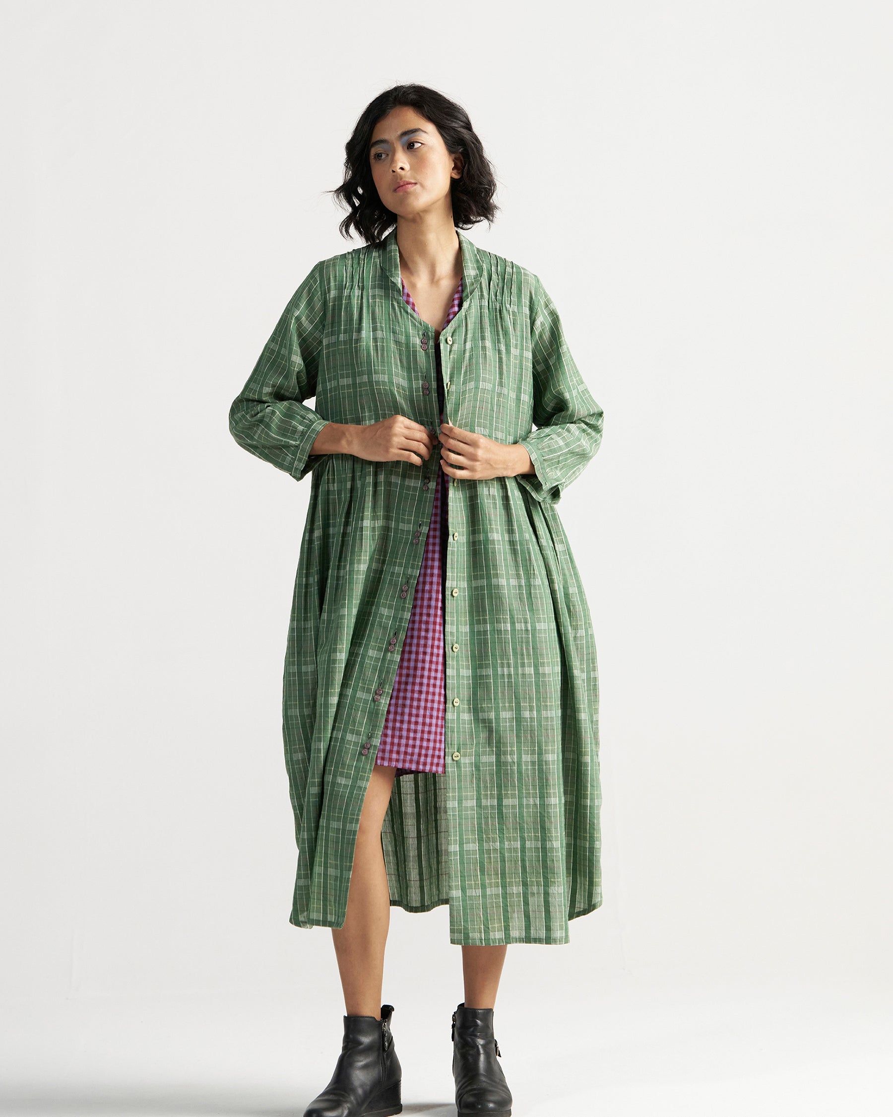 Table For Two Garden Green Dress DRESSES IKKIVI