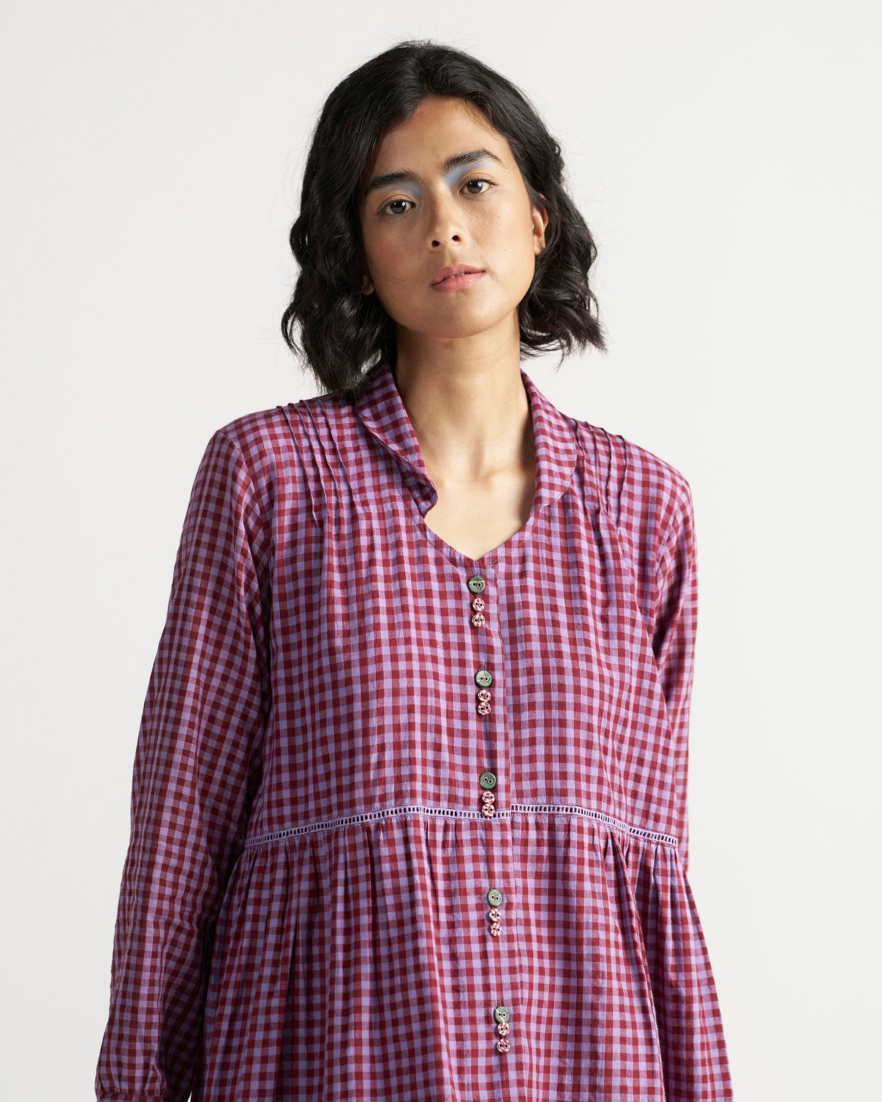 Table For Two Tea Plum Dress DRESSES IKKIVI