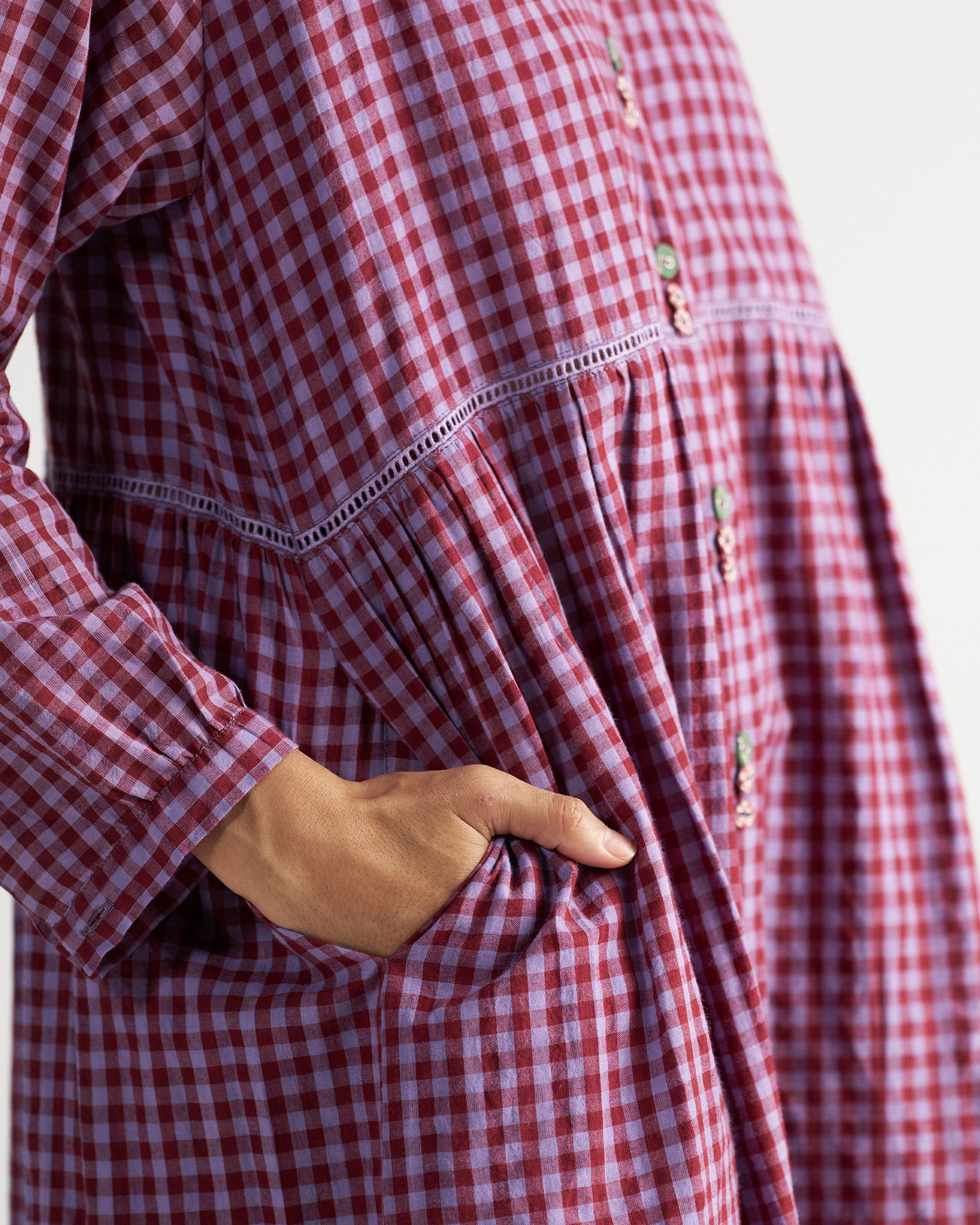 Table For Two Tea Plum Dress DRESSES IKKIVI