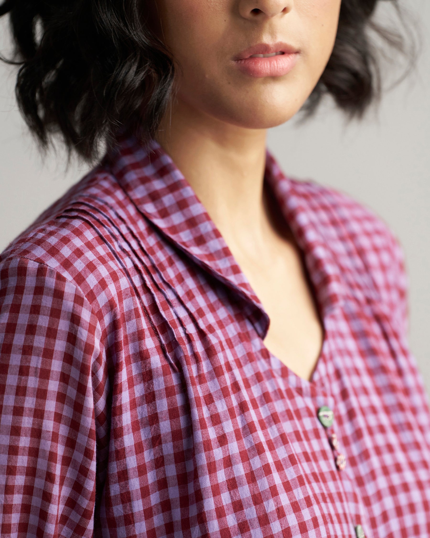 Table For Two Tea Plum Dress DRESSES IKKIVI