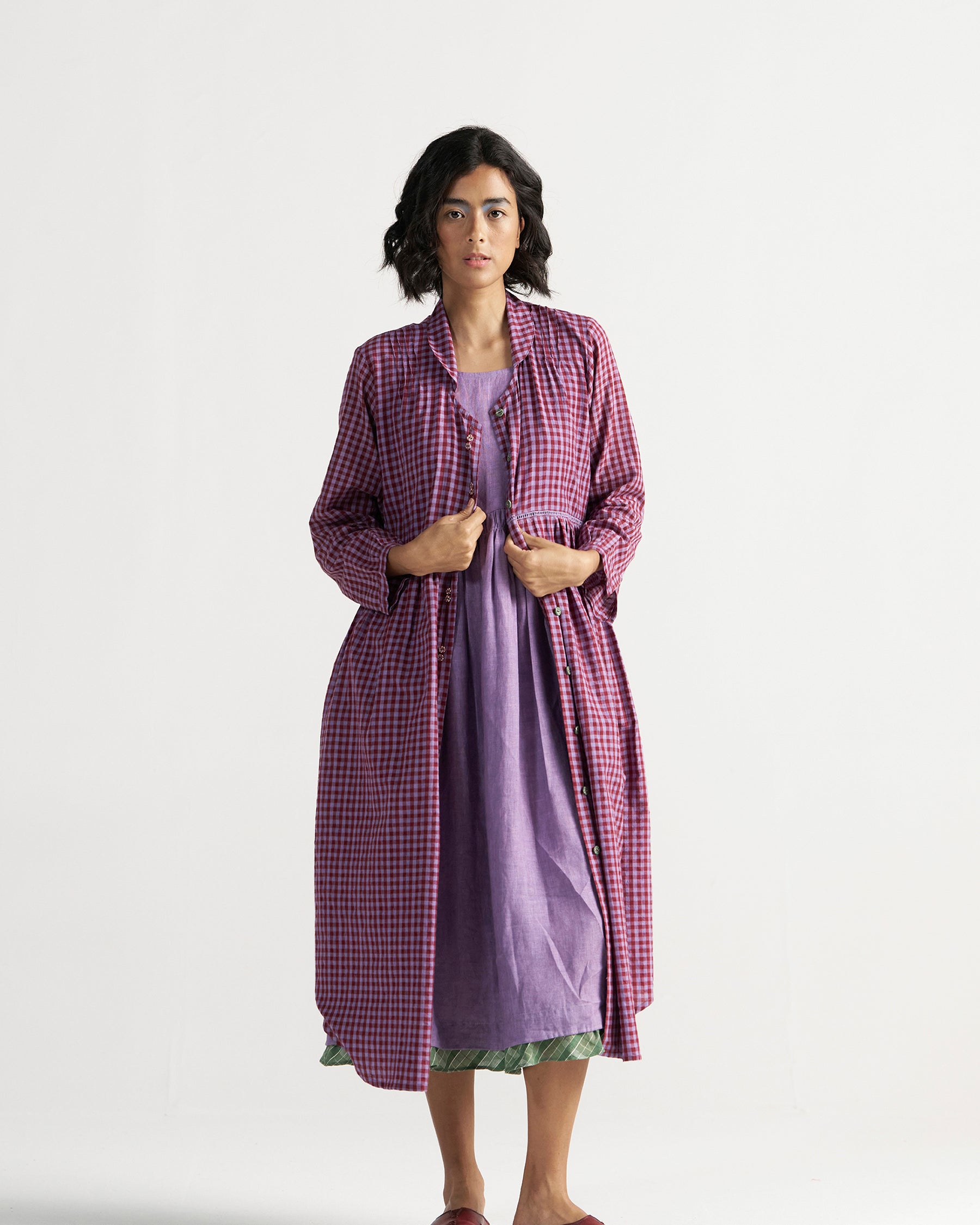 Table For Two Tea Plum Dress DRESSES IKKIVI