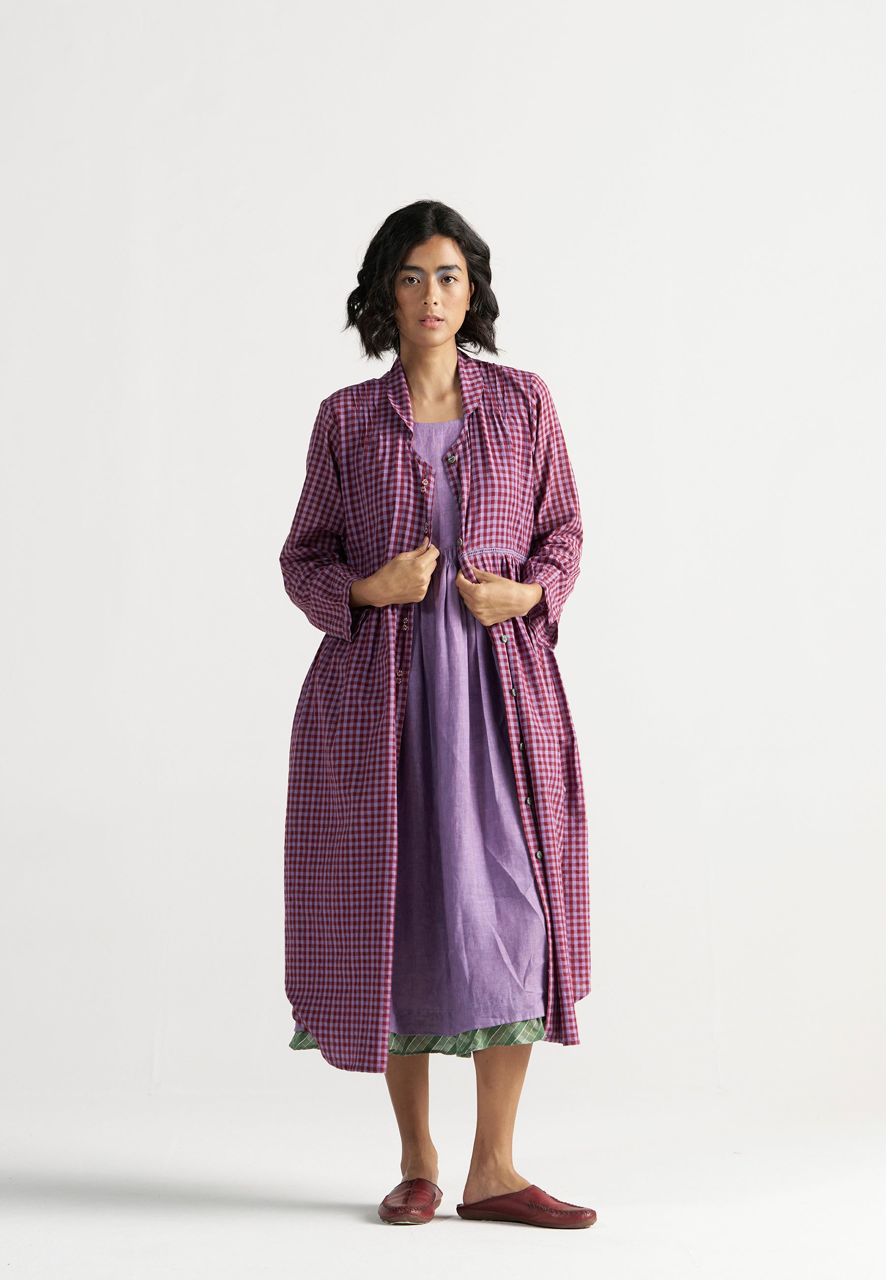 Table For Two Tea Plum Dress DRESSES IKKIVI