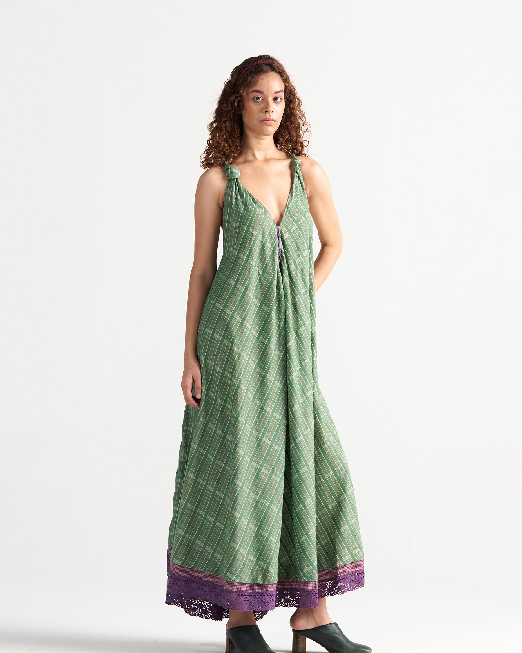 Madeleine Green Garden Maxi Dress DRESSES IKKIVI