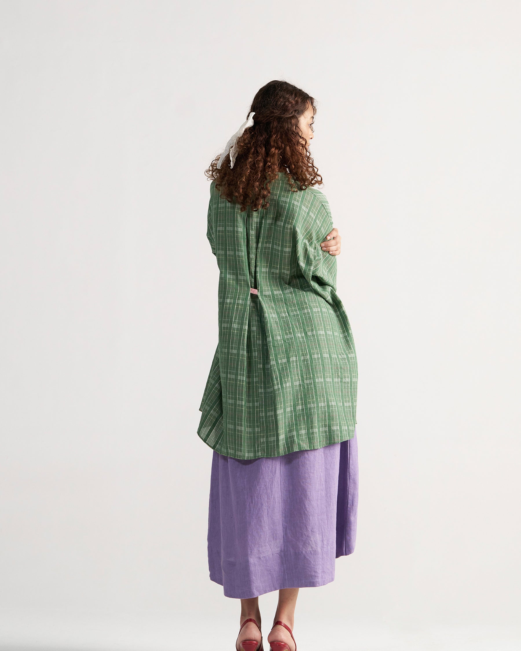 Checkmate Green Checkered Shirt TOPS IKKIVI