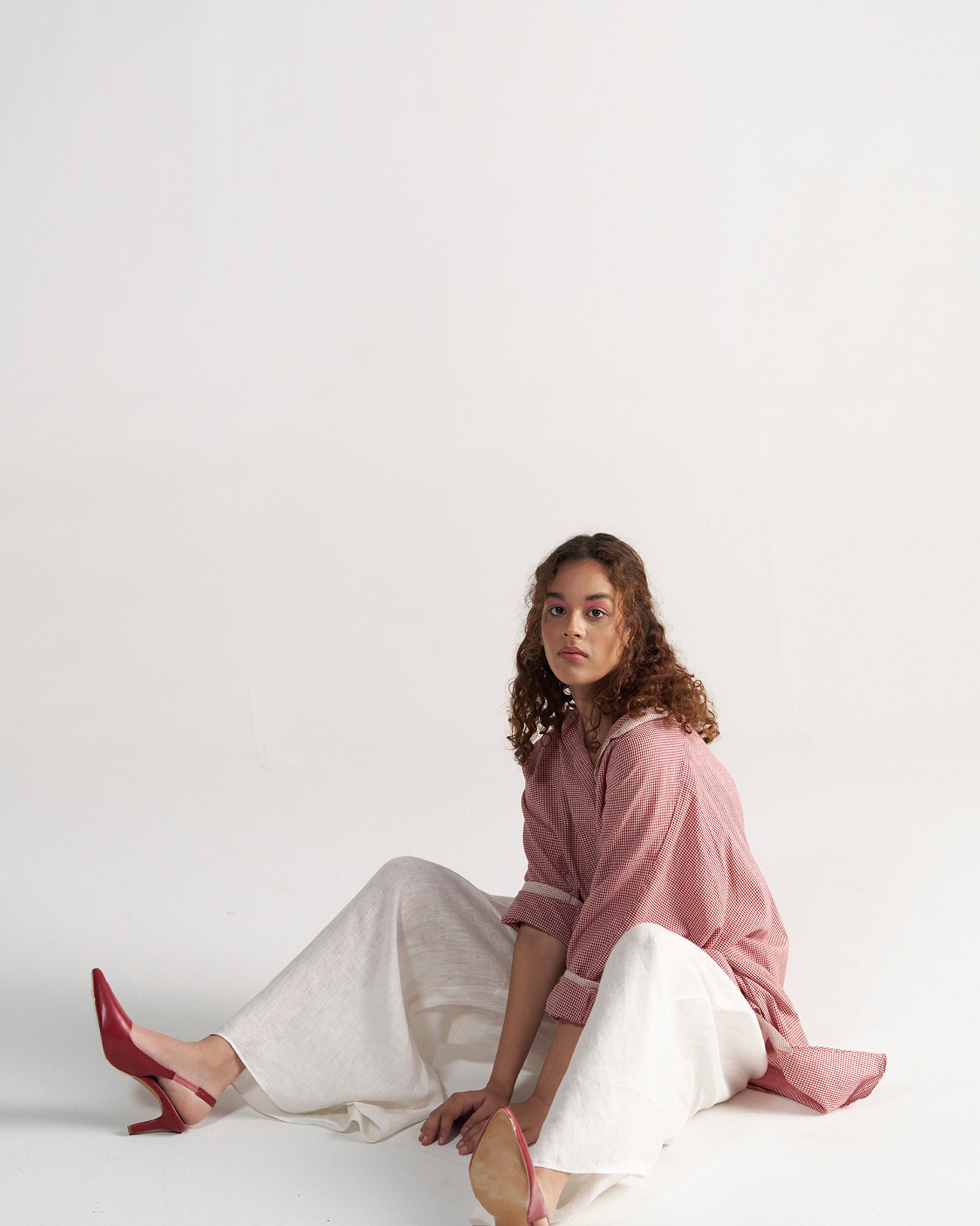 Checkmate Retro Red Checkered Shirt TOPS IKKIVI