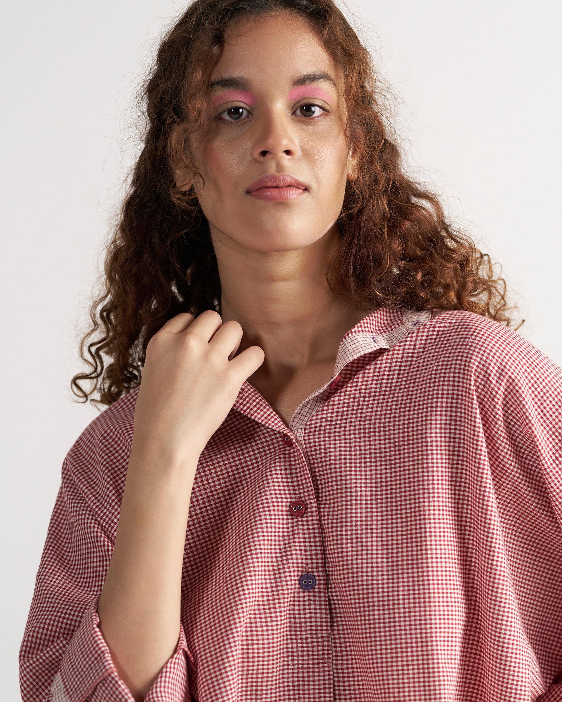 Checkmate Retro Red Checkered Shirt TOPS IKKIVI