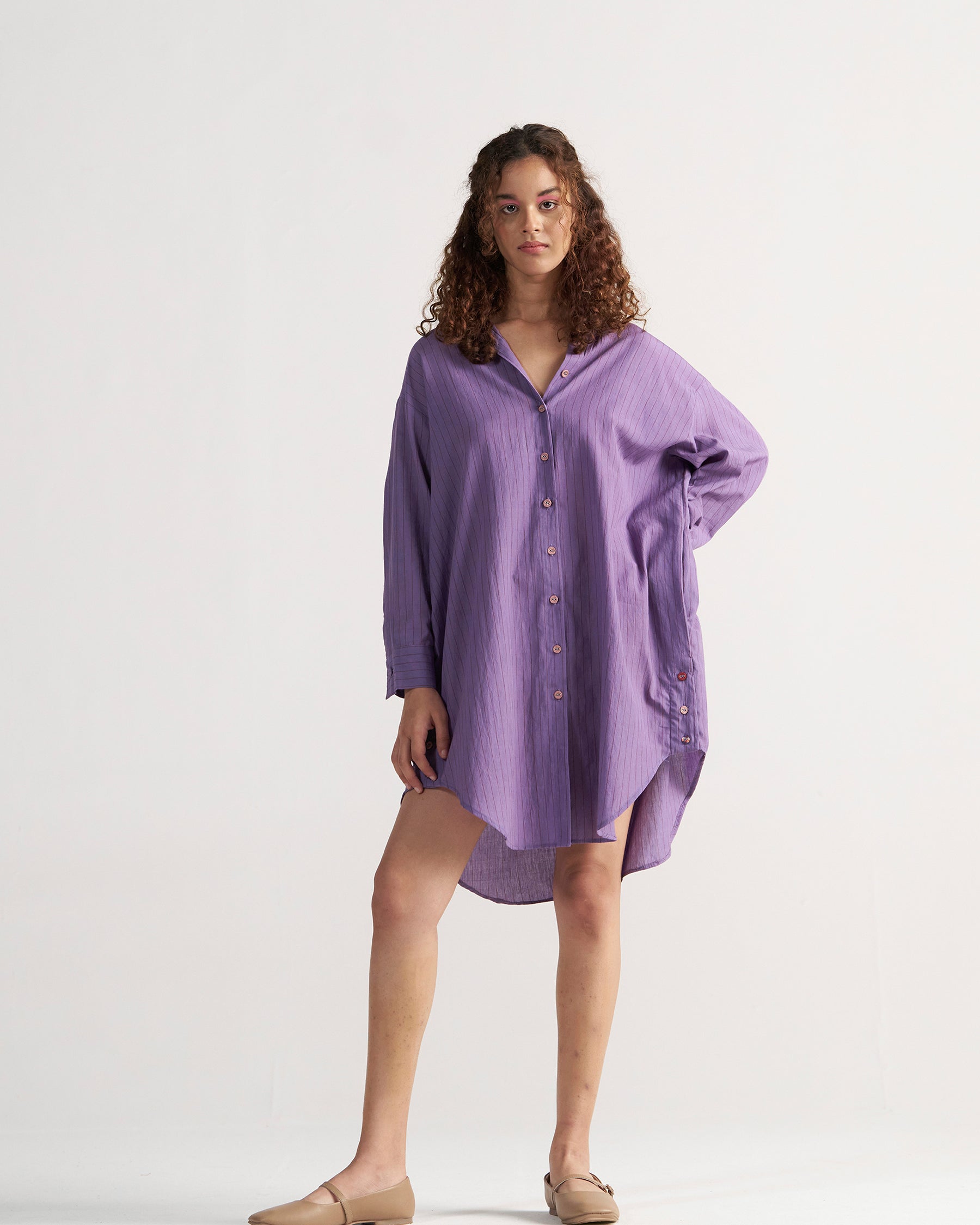 Sunday Classic Plum Page Shirt TOPS IKKIVI