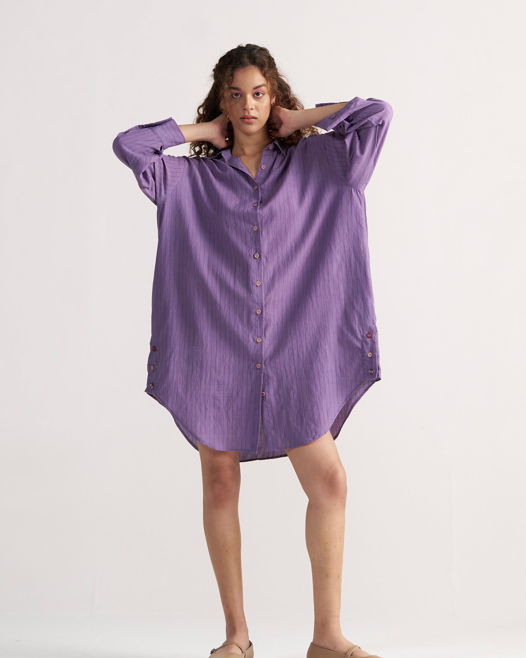 Sunday Classic Plum Page Shirt TOPS IKKIVI