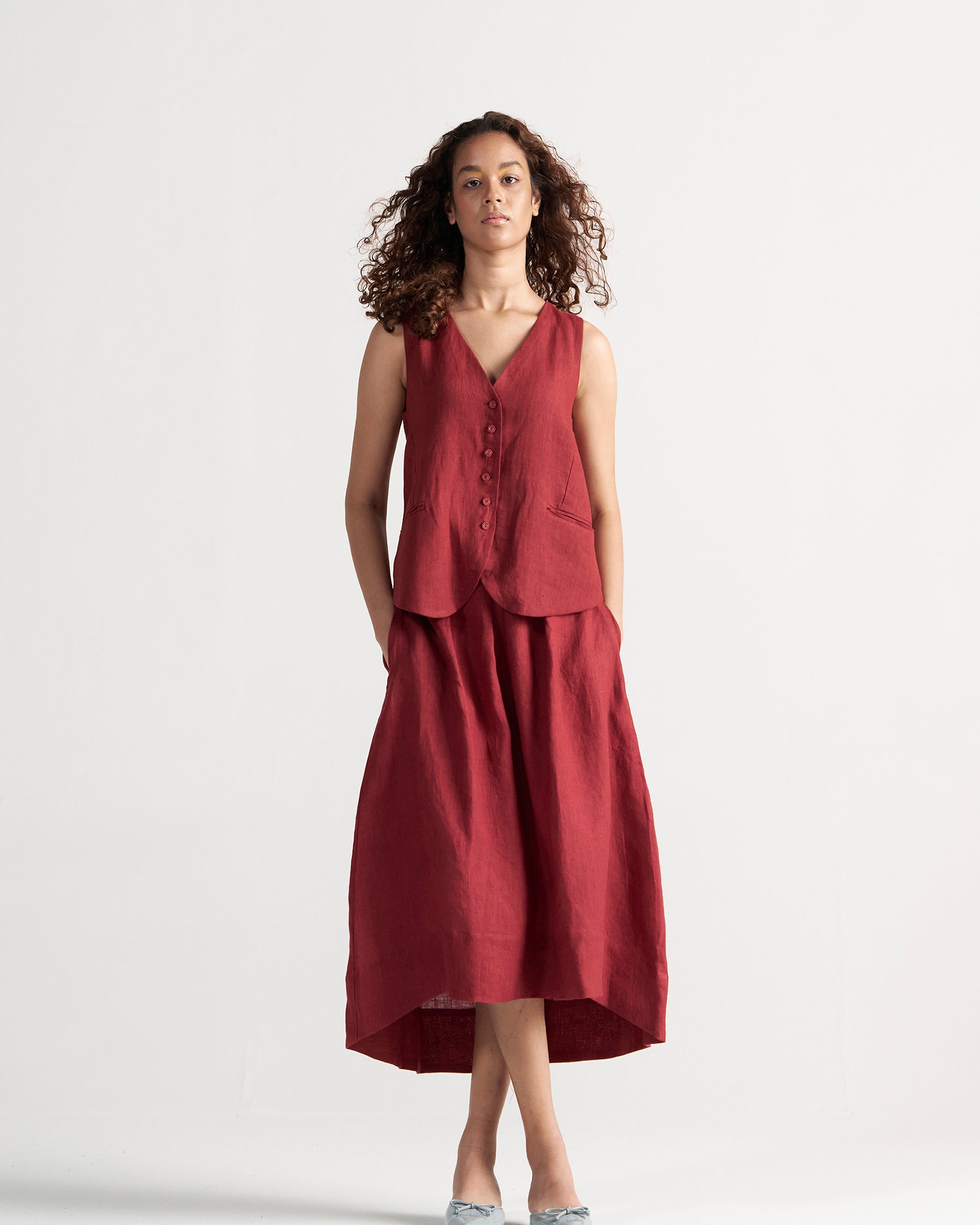 Afternoon Affair Crimson Co-ord Set SETS IKKIVI