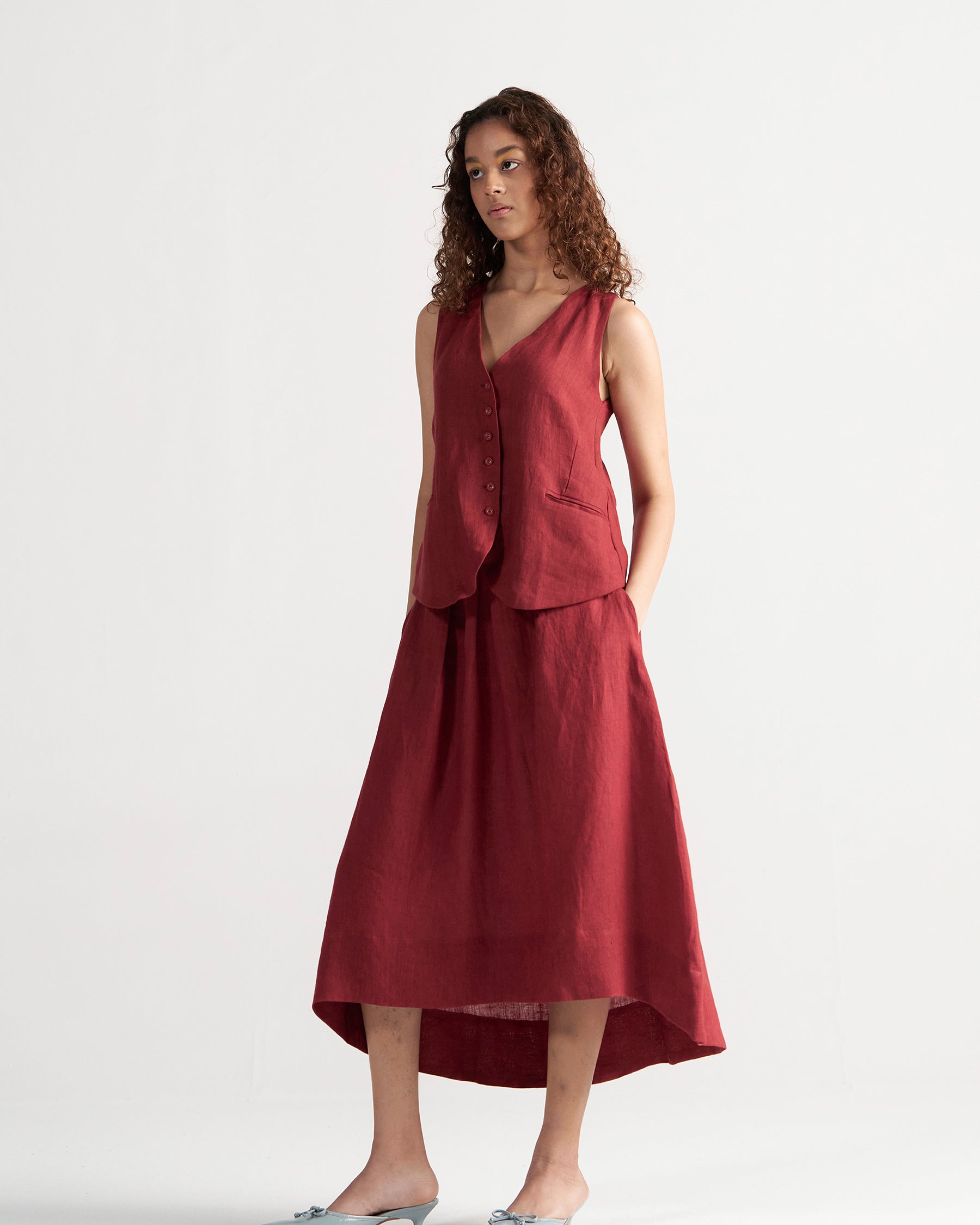 Afternoon Affair Crimson Co-ord Set SETS IKKIVI