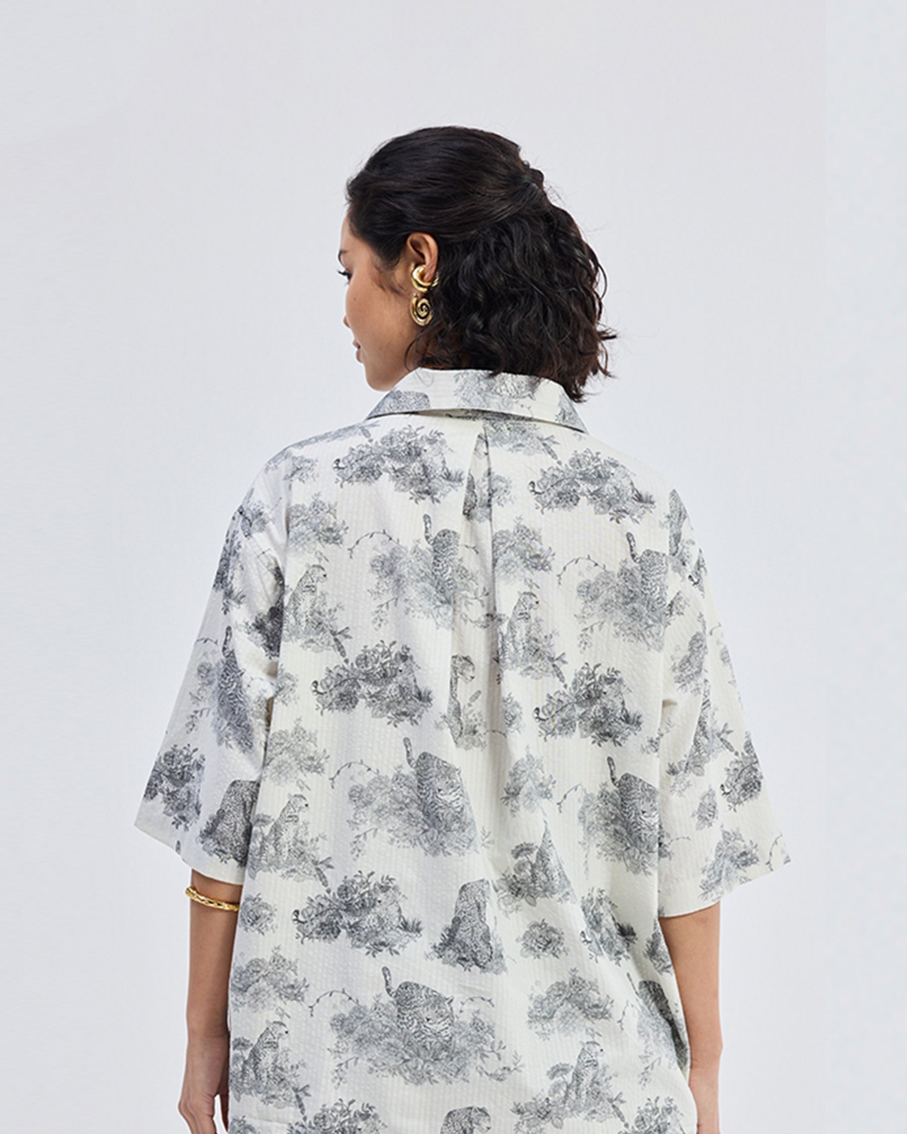 Oversized High Low Animal Print Shirt TOPS Reistor