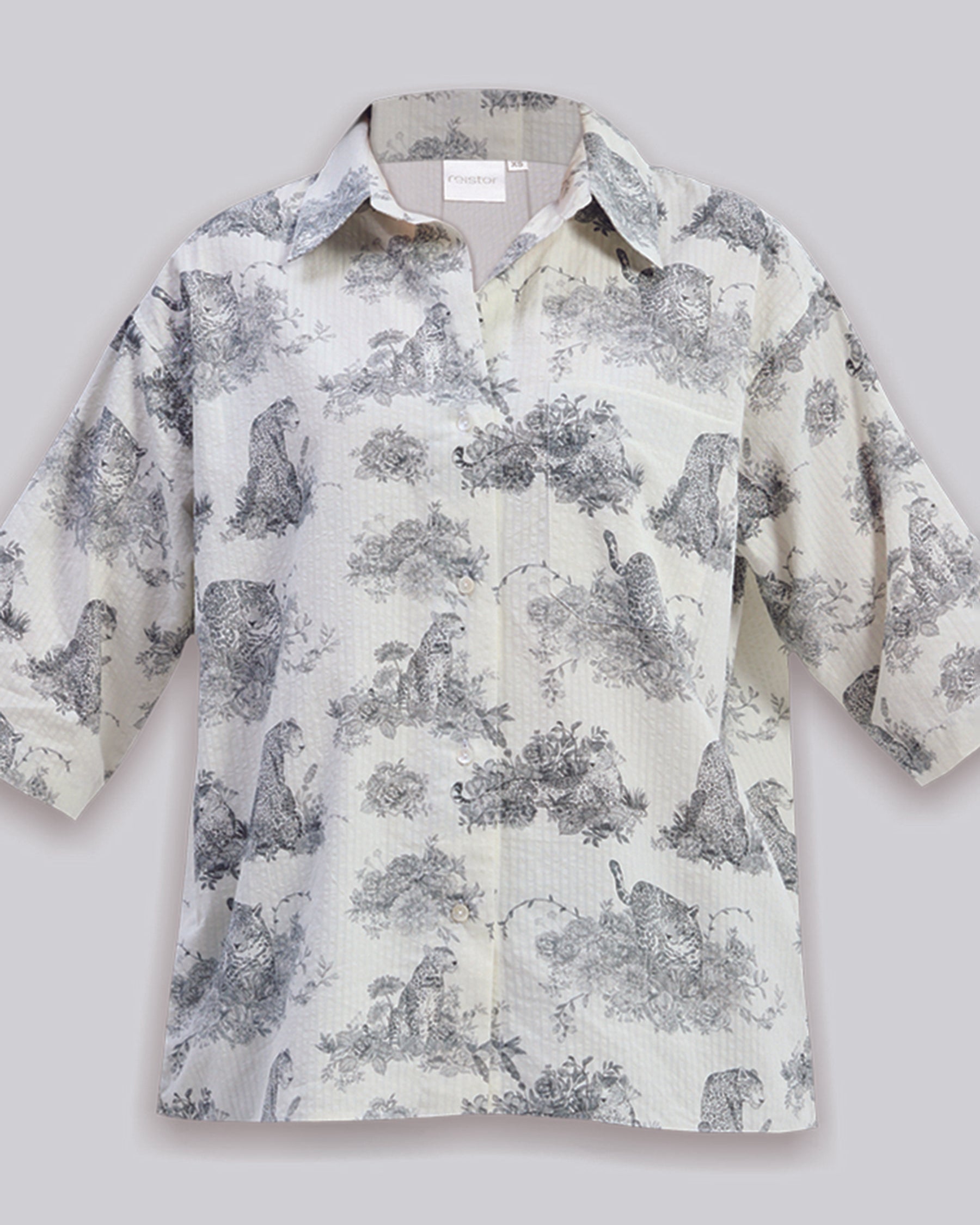 Oversized High Low Animal Print Shirt TOPS Reistor