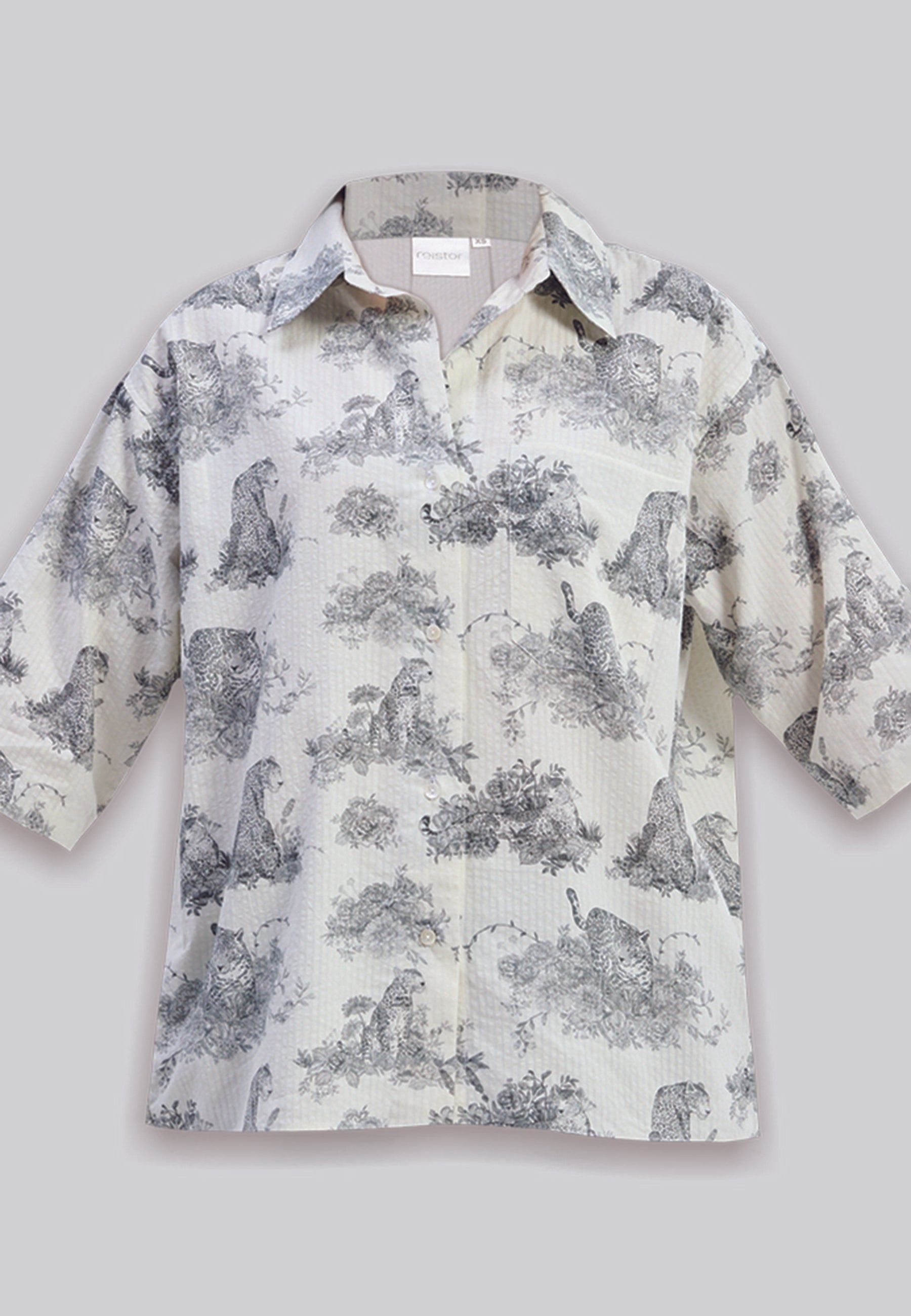 Oversized High Low Animal Print Shirt TOPS Reistor