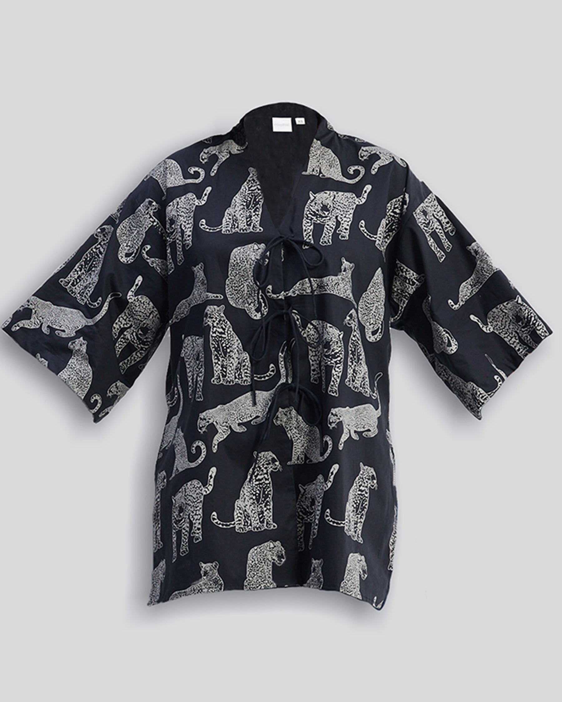 Overiszed Front Tie Animal Print Shirt TOPS Reistor