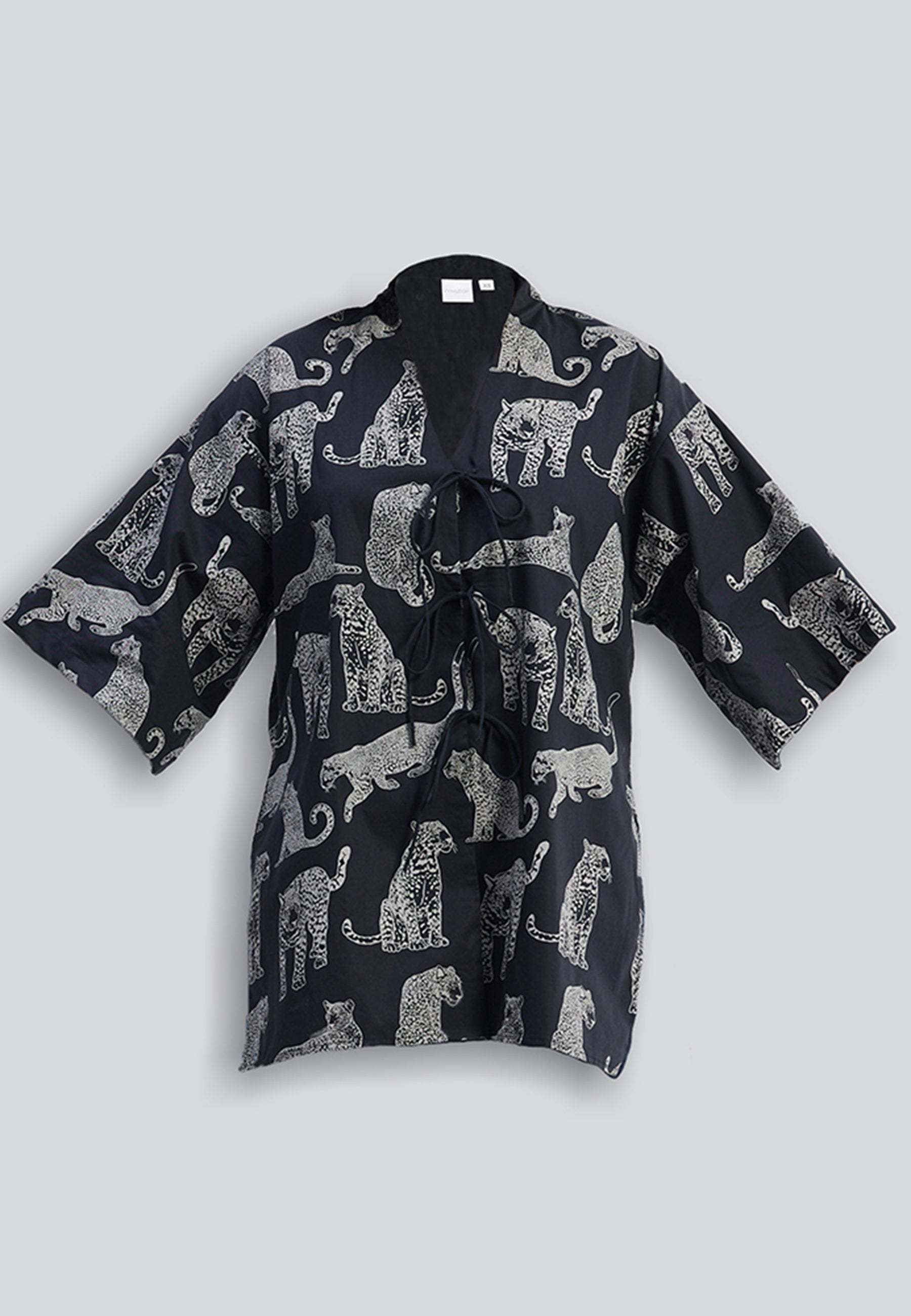 Overiszed Front Tie Animal Print Shirt TOPS Reistor