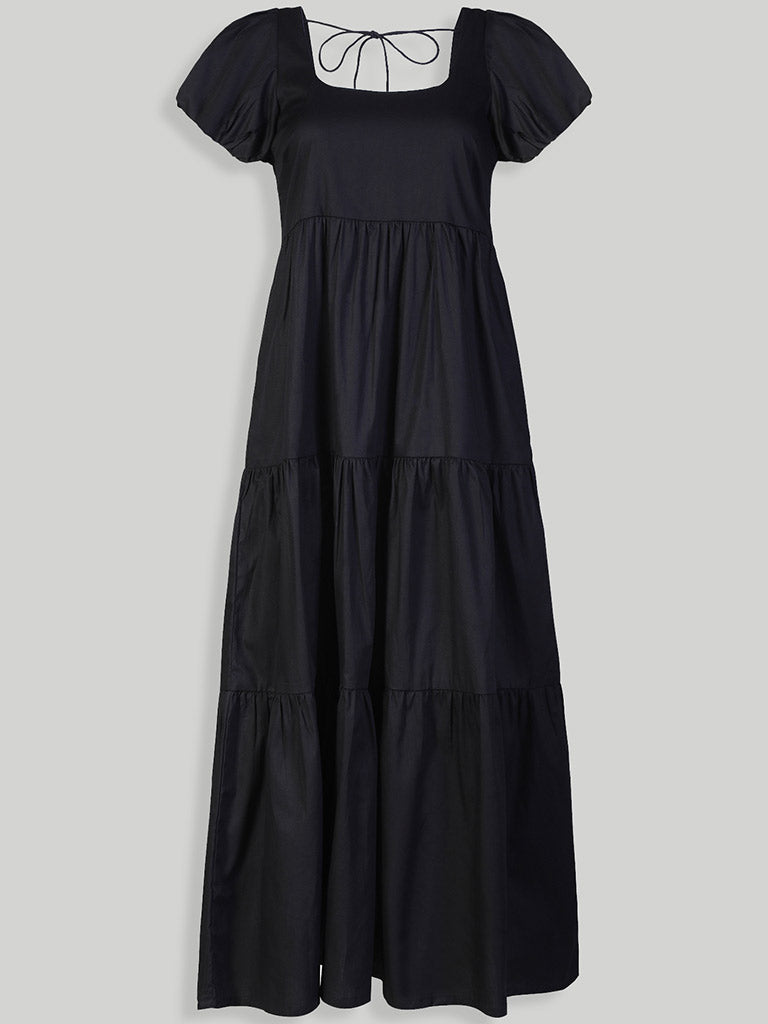 Puff Sleeve Tiered Maxi Dress DRESSES Reistor