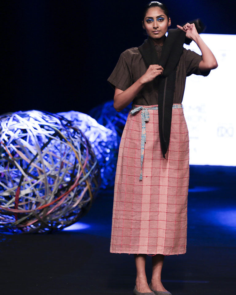 Pink Lungi Wrap Skirt BOTTOMS IRO IRO