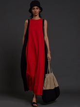 Load image into Gallery viewer, Red Colour Block Dress DRESSES Mati   
