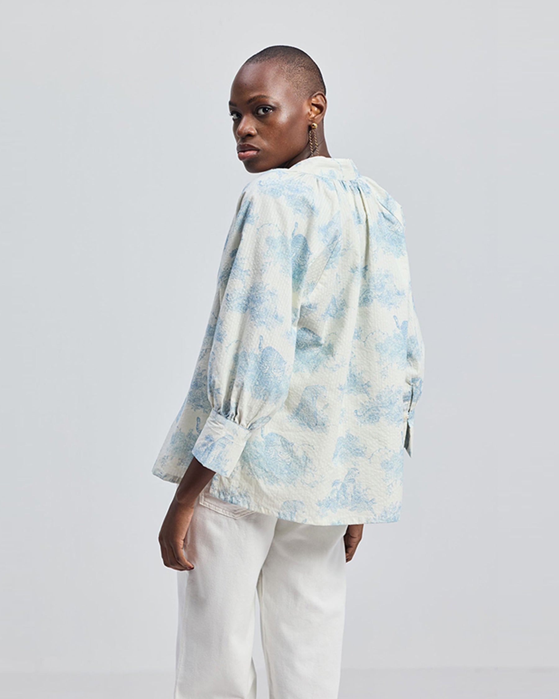 Relaxed Fit Drawstring Shirt TOPS Reistor