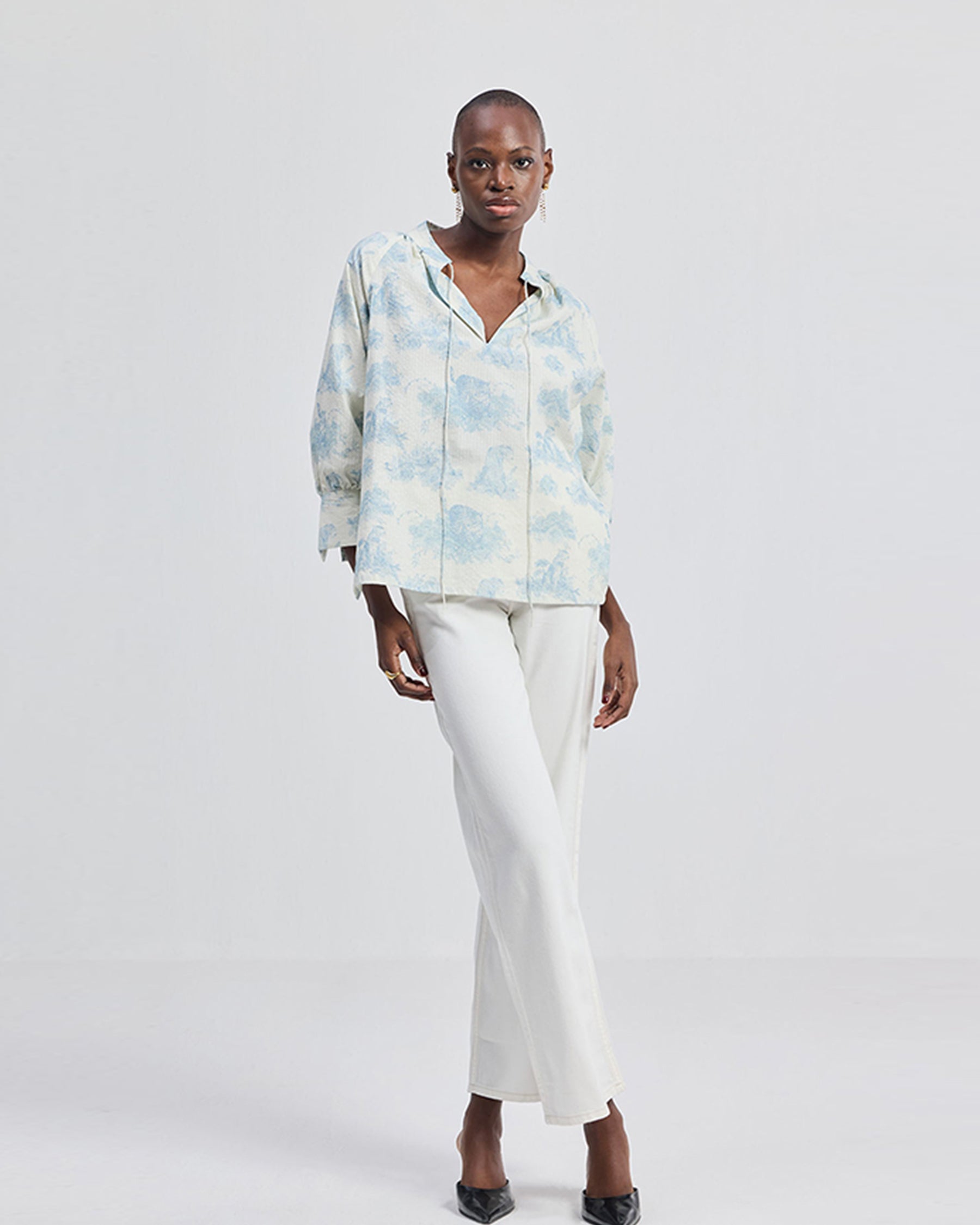 Relaxed Fit Drawstring Shirt TOPS Reistor