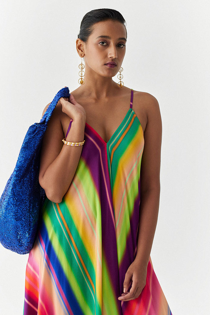 Rainbow Strappy Dress DRESSES IKKIVI