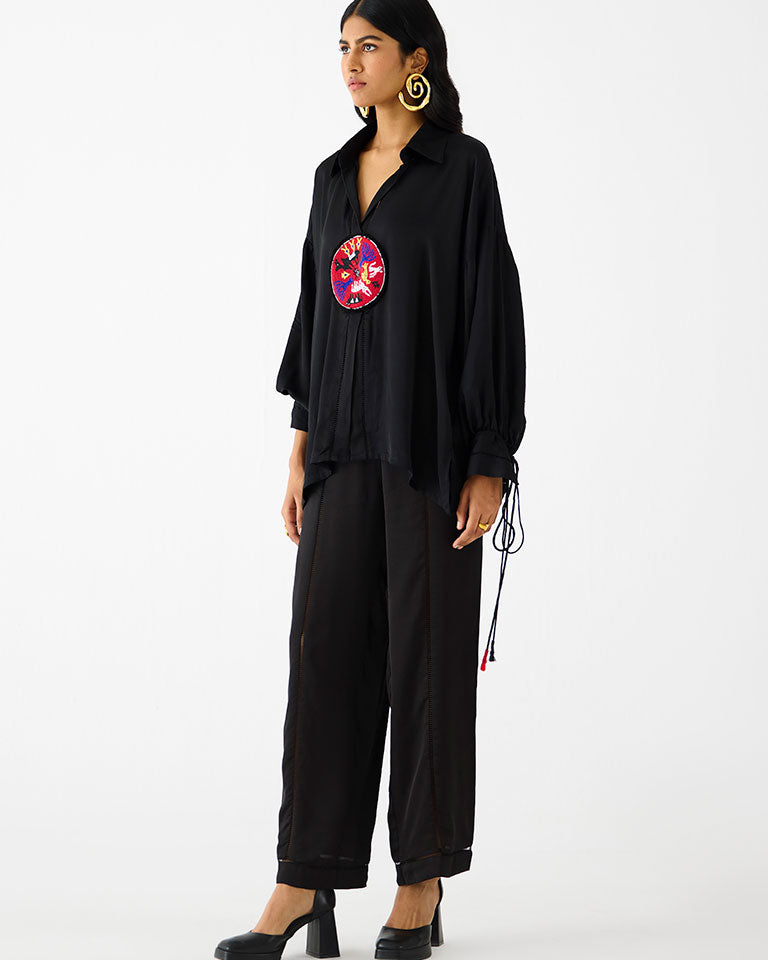 Zulu Black Linen Pant Set SETS IKKIVI