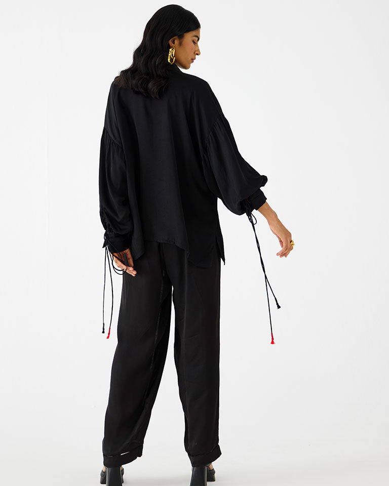 Zulu Black Linen Pant Set SETS IKKIVI