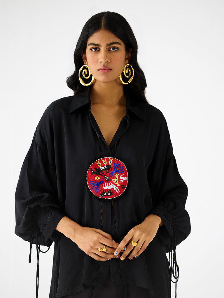 Zulu Black Linen Pant Set SETS IKKIVI