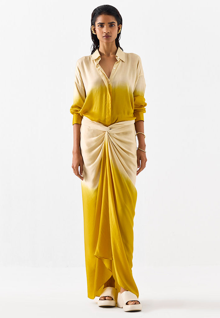 Dawn Draped Shirt Dress DRESSES IKKIVI