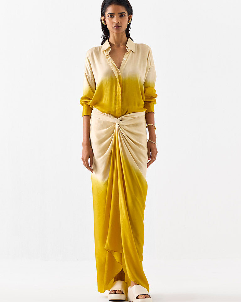 Dawn Draped Shirt Dress DRESSES IKKIVI