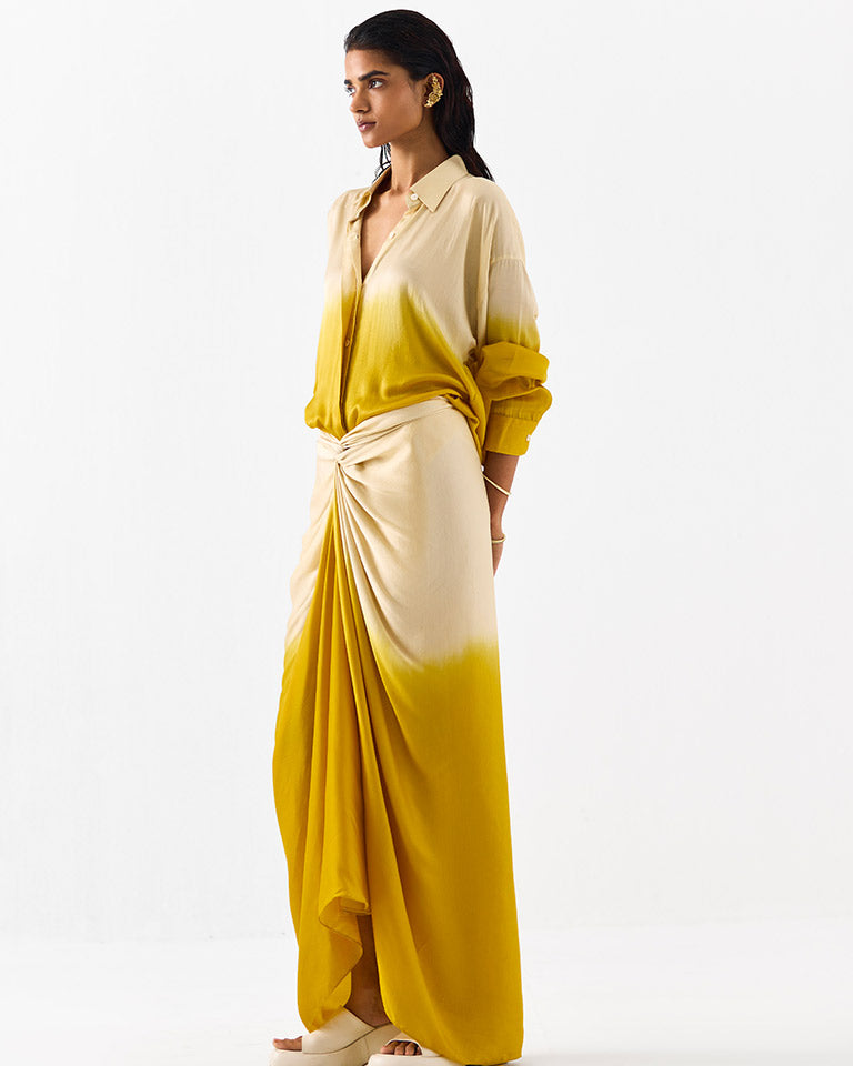 Dawn Draped Shirt Dress DRESSES IKKIVI