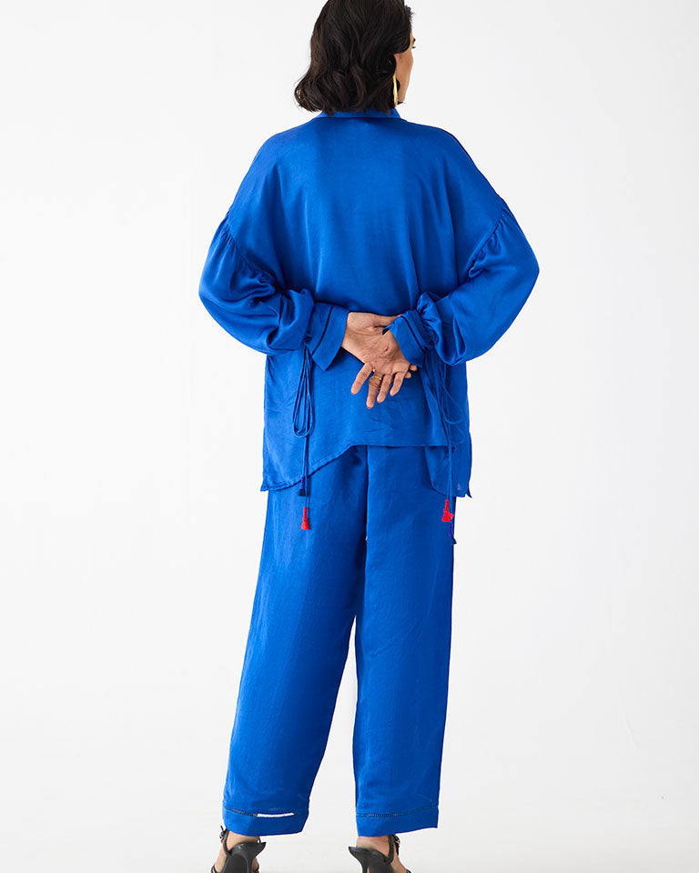 Zulu Blue Linen Pant Set SETS IKKIVI