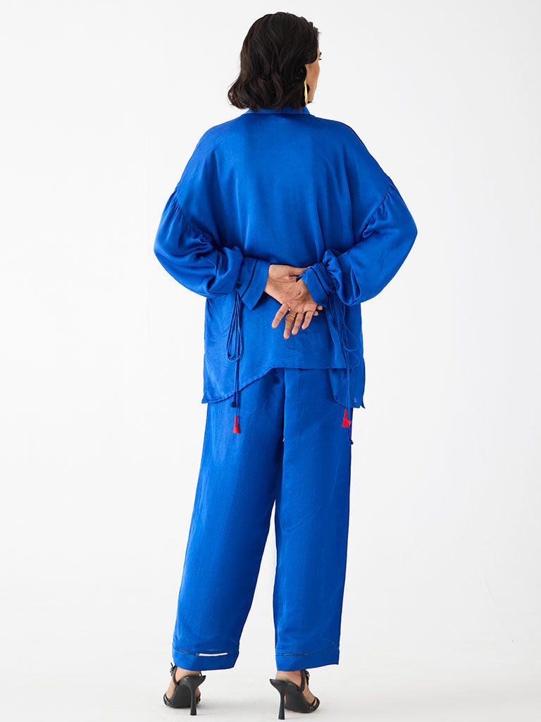 Zulu Blue Linen Pant Set SETS IKKIVI