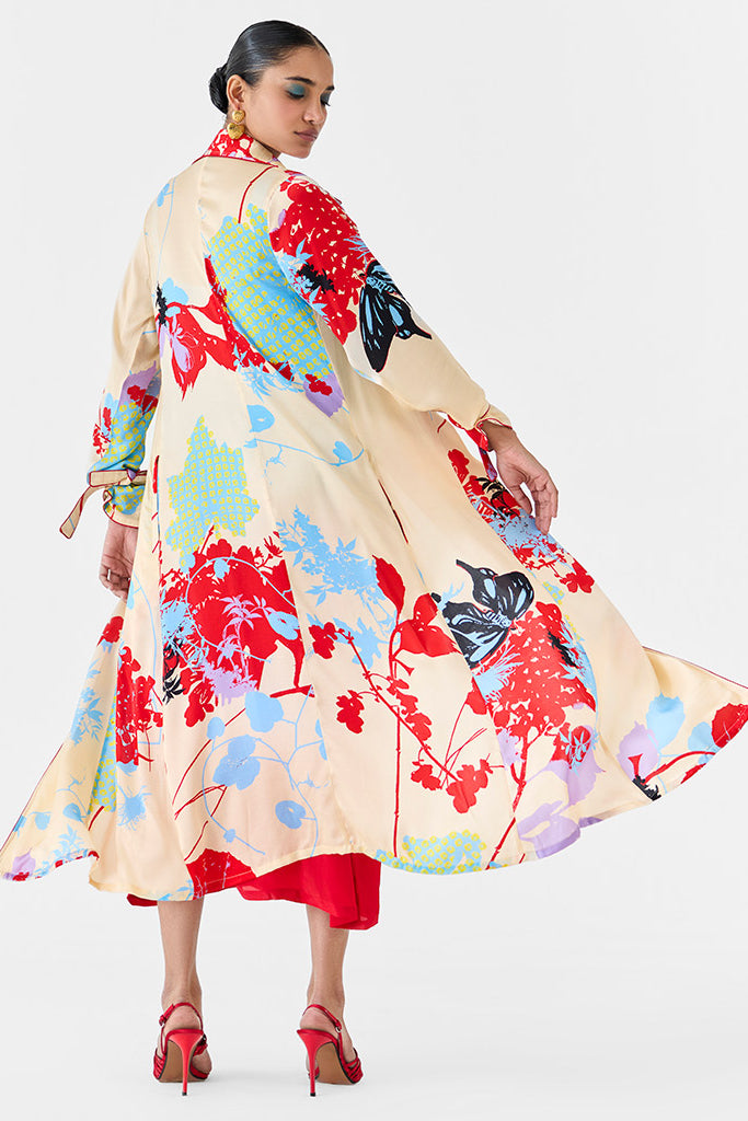 Cream Ikigai Trench Coat & Ombre Slip Dress SETS IKKIVI