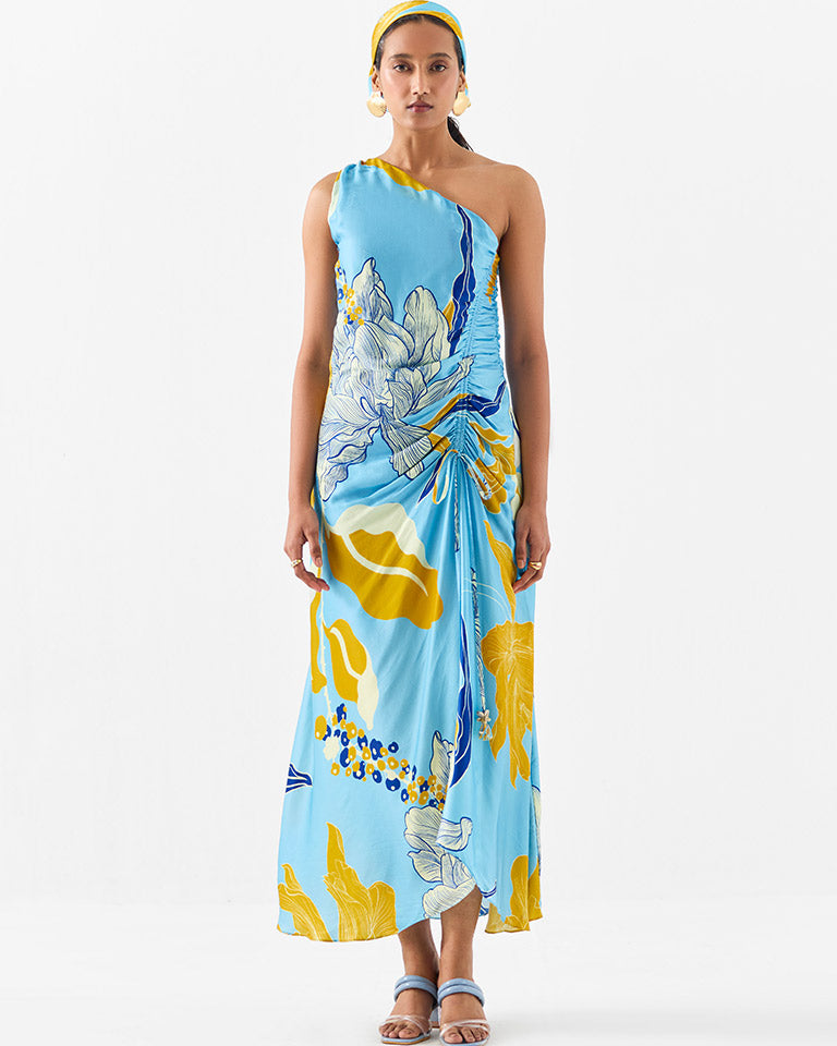 White Rose One Shoulder Dress DRESSES IKKIVI