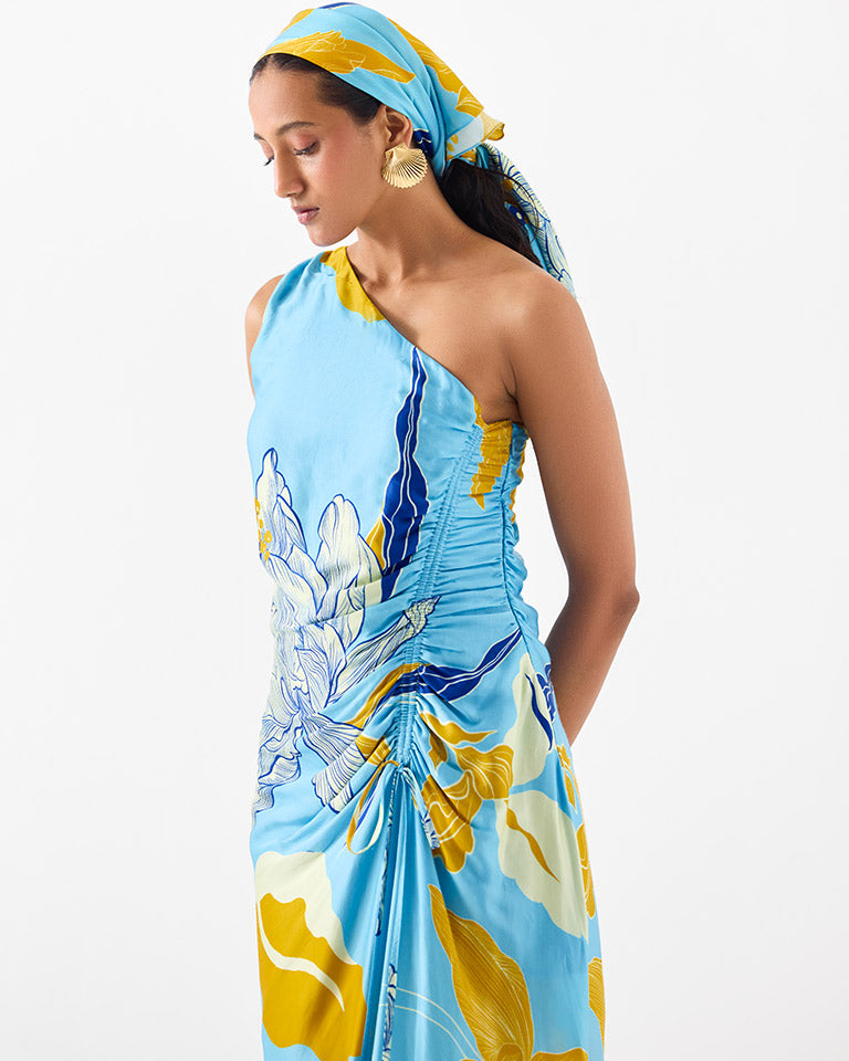 White Rose One Shoulder Dress DRESSES IKKIVI